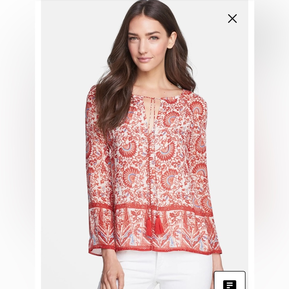 Tory Burch "Danica" Bohemian Silk Blouse